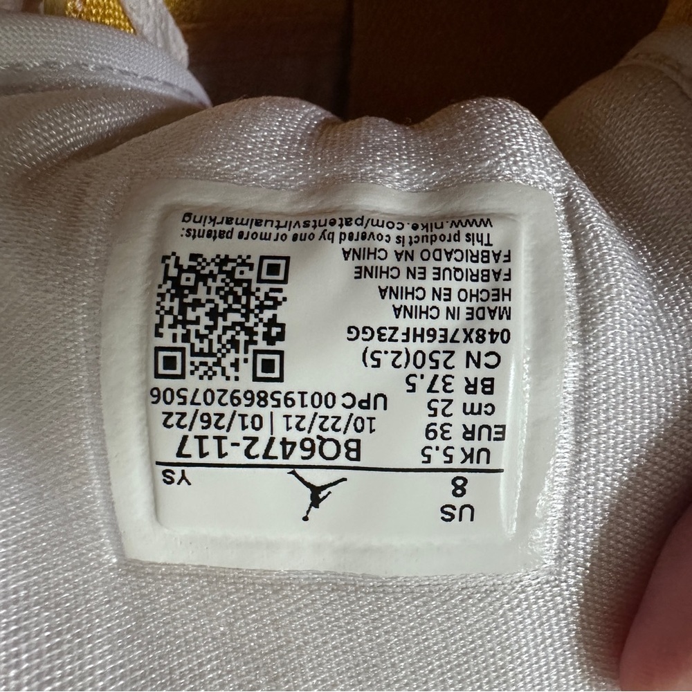 Nike Air Jordan White University Gold High-Top Sneakers - Picture 12 of 14